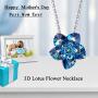 COLE.LOVE Lotus Flower Heart Pendant Necklace Handmade Flower Jewelry for Mothers Day Necklace Gift for Women,Mom,Girls, Wife