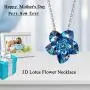 COLE.LOVE Lotus Flower Heart Pendant Necklace Handmade Flower Jewelry for Mothers Day Necklace Gift for Women,Mom,Girls, Wife