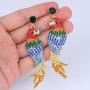 EVER FAITH Womens Austrian Crystal Art Deco Parrot Pet Bird Pierced Dangle Earrings Gold-Tone