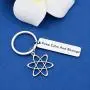 FAADBUK Funny Big Bang Theory Keychain Funny Big Bang Theory Fans Gift Keep Calm and Bazinga Jewelry Gift for Scientist Theoretical Physicist
