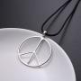 S925 Sterling Silver Peace Sign Hippie Party Accessories Pendant Necklace for Women