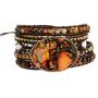 Plumiss Boho Handmade Imperial Jasper Bracelets Natural Stone Crystal Hematite Mixed Beaded Strand Bracelet
