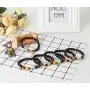 LOYALLOOK 6-12PCS Lava Stone Bracelet Chakras Bead Natural Stone Bracelet Oil Diffuser Bracelet