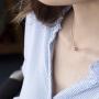S.Leaf Sterling Silver Necklace Dainty Solid Bead Necklace Gold Necklaces for Women