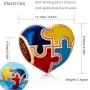 Autism Awareness Charm 925 Sterling Silver Puzzle Piece Enamel Colorful Charms and Live Love Laugh Beads for Bracelets