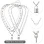 BVROSKI Chains Necklace for Eboy Egirl Men Male Emo Goth Women Teen Girls Boys,2 Layered Lock Key Pendants Necklaces Set,Stainless Steel Jewelry Pack for Pants Punk Play