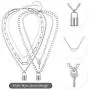 BVROSKI Chains Necklace for Eboy Egirl Men Male Emo Goth Women Teen Girls Boys,2 Layered Lock Key Pendants Necklaces Set,Stainless Steel Jewelry Pack for Pants Punk Play BVROSKI Chains Necklace for Eboy Egirl Men Male Emo Goth Women Teen Girls Boys,2 Layered Lock Key Pendants Necklaces Set,Stainless Steel Jewelry Pack for Pants Punk Play