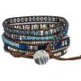 IUNIQUEEN Boho 5 Wraps Handmade Beaded Statement Stainless Steel Box Chain Bracelet Jewelry Collection for Men and Women (Trendy)