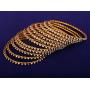 Touchstone ''Golden Bangle Collection Indian Bollywood Stunning Clear Rhinestone Embellished Thin Charming Look Designer Jewelry Bangle Bracelets Set of 12 for Women in Antique Gold Tone.