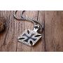 NattapholMens Necklace Stainless Steel Vintage Knights Templar Iron Cross Pendant Necklace for Men Biker Maltese Cross Jewelry