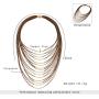 D EXCEED Womens Layered Statement Necklace Ladies Gift Idea Jewelry Lightweight Multi Strand Statement Bib Necklace for Women