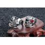 Vintage Stainless Steel Gothic Skull Smoking Bullet Biker Cocktail Party Ring for Men