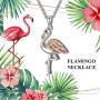 WINNICACA Flamingo Gifts for Women 925 Sterling Silver Pink Flamingo Decor Pendant Necklace Hoop Earrings Jewelry for Teen Girls Birthday Mothers Day Gifts for Her