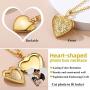 GOLDCHIC JEWELRY Heart Locket Necklace,18K Gold Plated/Platinum Plated/Rose Gold Flower/Tree of Life Memorial Photo Locket Necklace with Picture with 20”+2” Chain,with Gift Box