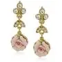 Downton Abbey Boxed Gold-Tone Pink Porcelain Rose and Crystal Drop Earrings Downton Abbey Boxed Gold-Tone Pink Porcelain Rose and Crystal Drop Earrings