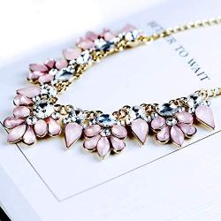 JCYK Crystal Jewelry Pink Necklace Charms Choker Elegant Women Necklace kolye Collares Collar Mujer Christmas Collier valentine