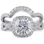 DovEggs Sterling Silver Center 2ct 7.5X7.5mm G-H-I Color Cushion Cut Created Moissanite Halo Engagement Ring Bridal Set 2 Pieces DovEggs Sterling Silver Center 2ct 7.5X7.5mm G-H-I Color Cushion Cut Created Moissanite Halo Engagement Ring Bridal Set 2 Pieces