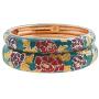 UJOY Cloisonne Bangles Gorgeous National Floral Panda Set Enameled Gold Plated Handcrafted Bracelets Jewelry Gifts 55C43