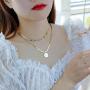 TrustDavis Womens Fashion Gold Tone Choker Chain Necklace for Party Jewelry