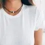 KWHY Single White Pearl Choker Necklace with Three Beads Freshwater Pearls Choker Necklace on Genuine Leather Cord Knotted Jewelry for Women Girls