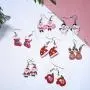 Hanpabum 15 Pairs Christmas Earrings for Women Drop Dangle Earrings Xmas Santa Claus Elk Snowman Holiday Jewelry Set, Ideal Gift