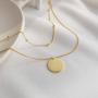 Deerllia Womens Gold Dainty Initial Necklace 18K Gold Plated Coin Pendant Name Layered Jewelry