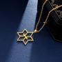 beautlace Horoscope Zodiac Triangle Necklaces 12 Constellation Astrology Charm 18K Gold/Silver/Black Gun Plated Pendant Necklace for Women Men Jewelry Gift