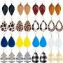 Starain 16 Pair Faux Leather Earring for Women Girls Lightweight Teardrop Leather Dangle Earring Leaf Drop Earring Set Starain 16 Pair Faux Leather Earring for Women Girls Lightweight Teardrop Leather Dangle Earring Leaf Drop Earring Set