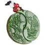 LOOPIG One Pairs Chinese Green Jade Dragon Phoenix Jade Pendant Jewelry Lucky Amulet Jade Necklace LOOPIG One Pairs Chinese Green Jade Dragon Phoenix Jade Pendant Jewelry Lucky Amulet Jade Necklace