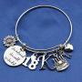 MEMGIFT 18th Birthday Gifts for Girls Daughter Granddaughter Sister Niece Inspirational Encouragement 18 Year Old Jewelry Gifts for Her Expandable Charm Bangle Bracelet 26 Initial Letter Alphabet