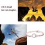 MAOFAED Cancer Survivor Gift Cancer Fighter Gift Life is Tough But I am Tougher Cancer Awareness Inspirational Gift Awareness Ribbon Charm Cancer Survivor Bracelet for Her