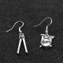 CENWA Music Festival Drums Dangle Earrings Drummer Gift Drummer Jewelry Drum Kit and Drumstick Charm Earrings Gifts Drum Player Band Gifts