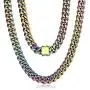 ROWIN&CO Mens Miami Cuban Link Chain Multicolor Rainbow Heavy 316L Stainless Steel Colorful Curb Necklace Personalized Jewelry Hip hop Choker Chain, 15mm Width/ 18 20 22 24 30 inch Lengths, (with Gift Box) ROWIN&CO Mens Miami Cuban Link Chain Multicolor Rainbow Heavy 316L Stainless Steel Colorful Curb Necklace Personalized Jewelry Hip hop Choker Chain, 15mm Width/ 18 20 22 24 30 inch Lengths, (with Gift Box)
