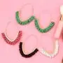 Wollet V-shaped Beaded Earrings Statement Beaded Drop Fringe Earrings, Boho Handmade Bead Tassel Earrings Jewelry Gift for Women Girls