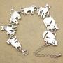 RechicGu Egyptian Bastet Cat Kitten Pet Animal Charms Chain Link Bracelet Bangle Gift