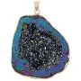 CXD-GEM Natural Agate Titanium Coated Crystal Geode Drusy Gemstone Pendant for Women Hand-Wrapped Pendant for Jewelry CXD-GEM Natural Agate Titanium Coated Crystal Geode Drusy Gemstone Pendant for Women Hand-Wrapped Pendant for Jewelry