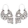 Skull Head Dangle Drop Earrings Punk Gothic Ghost Head Small Hoop Earrings for Women Girls Halloween Decor Jewelry Gifts