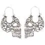 Skull Head Dangle Drop Earrings Punk Gothic Ghost Head Small Hoop Earrings for Women Girls Halloween Decor Jewelry Gifts