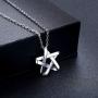 925 Sterling Silver Star Necklace, Dainty Star Pendant with White Gold Plated, Star Jewelry Mother Day Gift for Women Wife Girlfriend Daughter with Gift Box