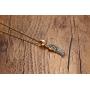 HUANIAN Stainless Steel Gold Plated Eagle Feather Wing Pendant Necklace for Men- with 19'' Chain