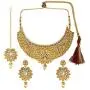 Efulgenz Indian Bollywood Traditional 14 K Gold Plated Kundan Pearl Wedding Choker Necklace Earrings Maangtikka Jewelry Set Efulgenz Indian Bollywood Traditional 14 K Gold Plated Kundan Pearl Wedding Choker Necklace Earrings Maangtikka Jewelry Set