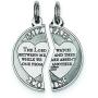 Jewelryweb 925 Sterling Silver 2- Piece Break-apart Mitzpah Charm (9mm x 21mm)