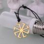 fishhook Wicca Slavic Kolovrat Sun Wheel Symbol for Good Luck Talisman Pendant Necklace