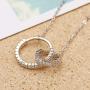 Mothers Gifts for Daughters - Sterling Silver Infinity 2 Circle CZ Necklace,Mothers Day Jewelry Birthday Gift