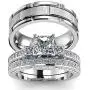 wedding ring set His Hers Couples Matching Rings Womens 10k White Gold Filled Heart CZ Wedding Engagement Ring Bridal Sets & Mens Tungsten Carbide Wedding Band wedding ring set His Hers Couples Matching Rings Womens 10k White Gold Filled Heart CZ Wedding Engagement Ring Bridal Sets & Mens Tungsten Carbide Wedding Band