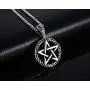 HUANIAN Stainless Steel Pentagram Pendant Necklace for Men Women Wiccan Jewelry HUANIAN Stainless Steel Pentagram Pendant Necklace for Men Women Wiccan Jewelry