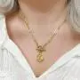 BMMYE 14K Gold Chunky Link Chain Necklace Initial Letter Pendant Hexagon Medallion Minimalist Jewelry for Women Handmade Vintage Paperclip Choker BMMYE 14K Gold Chunky Link Chain Necklace Initial Letter Pendant Hexagon Medallion Minimalist Jewelry for Women Handmade Vintage Paperclip Choker