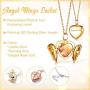 Custom4U Angel Wing Locket for Teen Girls Personalized Tiny Locket Necklace that Holds Picture 925 Sterling Silver Pendant with 16''/18''/22'' Chain Christmas Jewelry