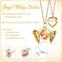 Custom4U Angel Wing Locket for Teen Girls Personalized Tiny Locket Necklace that Holds Picture 925 Sterling Silver Pendant with 16''/18''/22'' Chain Christmas Jewelry