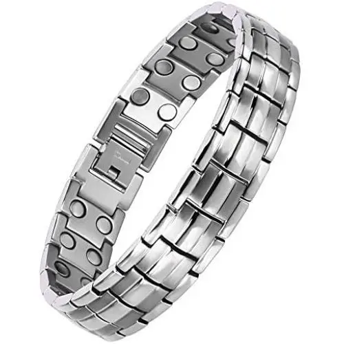 Titanium Magnetic Bracelet,Magnetic Therapy Titanium Magnetic Bracelet for Pain Relief Magnetic Bracelet Men (Silver) Titanium Magnetic Bracelet,Magnetic Therapy Titanium Magnetic Bracelet for Pain Relief Magnetic Bracelet Men (Silver)
